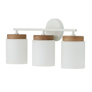 Capital Lighting Liam 3 - Light Vanity in  Light Wood/White - 1 of 4