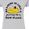 Women's - Peanuts - Reading Is Like A Journey To A New Place Juniors Fitted Graphic T-Shirt - 2 of 4