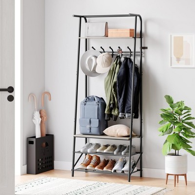 Coat Rack Shoe Bench with 5 /6 /10 Hooks