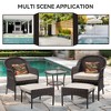 COWLOWN Beige Wicker Patio Chairs Set of 2, All-Weather Rattan Outdoor Dining Chairs with Armrests for Garden, Backyard, Deck, or Porch Use - 3 of 4