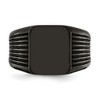 Black Bow Jewelry Men's 13mm Black Plated Stainless Steel Grooved Tapered Signet Ring - image 4 of 4