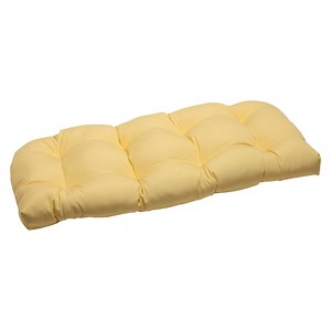 Sunbrella Canvas Outdoor Wicker Loveseat Cushion - Yellow