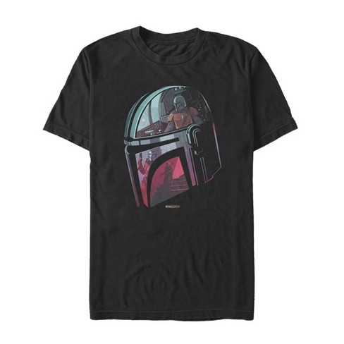 T-shirt Helmet The : Reflection Men\'s Mandalorian Target Star Wars