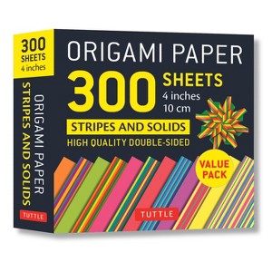 Origami Paper 300 Sheets Stripes and Solids 4 (10 CM) - by  Tuttle Studio (Loose-Leaf) - 1 of 1