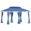 Resenkos Outdoor Garden Gazebo, Sunshade Gazebo Canopy,10' x 13' Double Roof Patio Gazebo, Outdoor Gazebo with Curtains,Dark Blue - 2 of 4