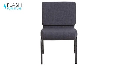 Navy Blue Fabric and Gold Steel Stacking Chair