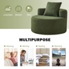 SYFERLORY Cozy Teddy Fabric Accent Chair - Round Living Room Chair with Decorative Pillow, 39" Wide Soft Seating - 4 of 4