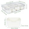 Portable divider plates with lids and handles, suitable for parties, snack boxes, food containers, and vegetable trays (white). - 4 of 4