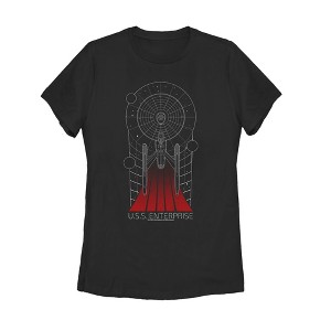 Women's Star Trek Stars USS Enterprise Outline T-Shirt - 1 of 3
