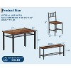 Modern 4-Piece Dining Table Set with Storage Bench & Chairs, 47" Rectangular Kitchen Table for Apartments - Easy Assembly & Space-Saving - 3 of 4