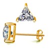 Paaaawaters Yellow Gold Plated 925 Sterling Silver Triangle Cubic Zirconia Stud Earrings for Women - 2 of 4