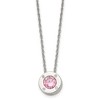 Chisel Stainless Steel Polished Cubic Zirconia October Birthstone Circle Pendant on a 20" Multi-Link Chain Necklace - 2 of 4