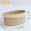 Itopfox Decorative Jute Woven Gift Basket for Nursery, Baby Shower, Christmas, Families - Small Brown Storage Basket for Shelves - 3 of 4