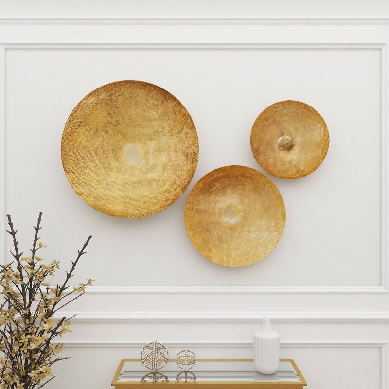 Set of 3 Metal Plate Large Metallic Disk Wall Decors - Olivia & May, 4 of 16