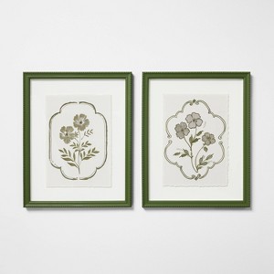 16"x20" (Set of 2) Floral Print Framed Arts - Threshold™ designed with Studio McGee - 1 of 3