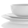 18pc Porcelain Luna Dinnerware Set White - Elama: Service for 6, Microwave & Dishwasher Safe, Includes Plates & Bowls - image 3 of 4