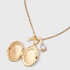 Floral Motif Locket with Charms - A New Day™ - 4 of 4