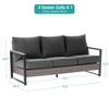 Sonkuki Outdoor Wicker Patio 3-Seat Sofa, PE Rattan Conversation Set With All-Weather Cushions - 2 of 4
