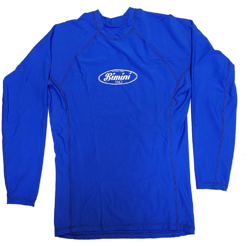 Bimini Dri-Fit Rash Guard Long Sleeve Unisex Blue Shirt, Medium, 1 of 4