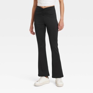Women's High Waisted Flare Leggings with Ruched Waistband - A New Day™ - 1 of 3