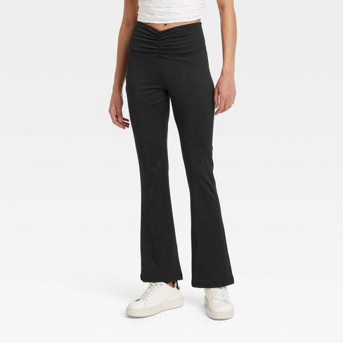 Women's High Waisted Flare Leggings With Ruched Waistband - A New Day™ :  Target