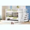 Sapphtopaz Space-Saving Bunk Bed for Teens/Adults, Simple Bed Frame with Trundle and Staircase for Bedroom, Kids Room - 2 of 4