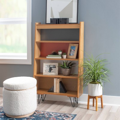 Perry Adjustable White Ash Wood 4-Shelf Bookcase