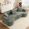 Modern Curved Corduroy Sofa with Plush Cushions, Oversized Silhouette and No-Assembly Design for Living Room or Apartment-Maison Boucle - 3 of 4