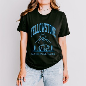 Simply Sage Market Yellowstone National Park Mountain Short Sleeve Tee - M - Black - 1 of 4
