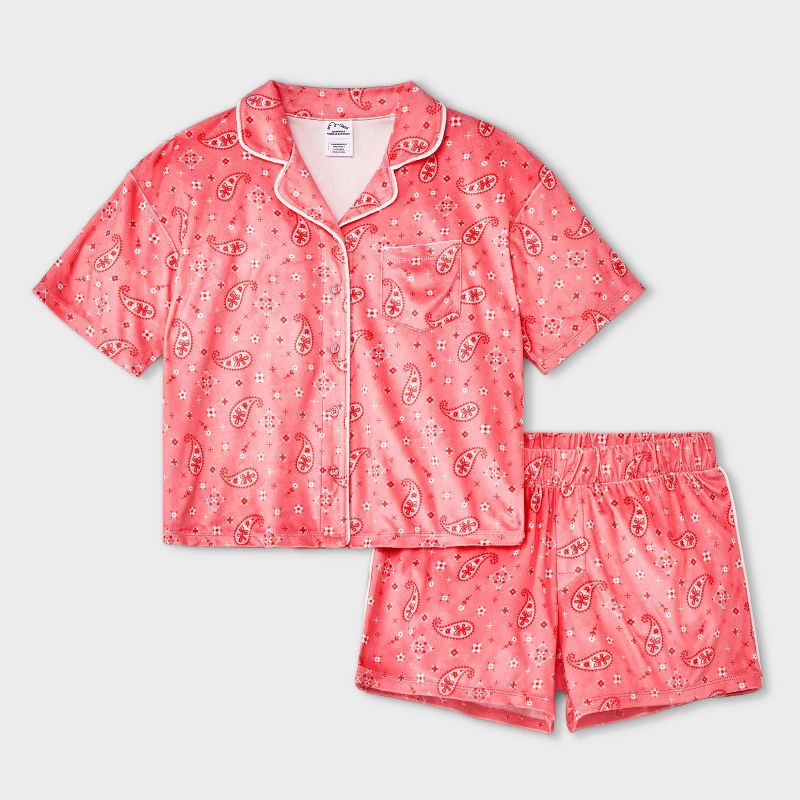 Girls' Short Sleeve Button Up Pajama Set - art class™, 1 of 6