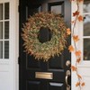 26 inch fall wreath front door outdoor porch window farmhouse autumn decor large artificial eucalyptus leaves orange seeds harvest - 3 of 4