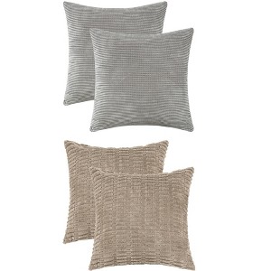 REGALWOVEN 4 Pcs Solid Modern Throw Pillow Covers for Home Decor 18" x 18" - 1 of 4