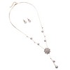 Women's Floral Drop Negligee Necklace - Chalice Silver - 2 of 4