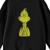 The Grinch Half Body Menacing Smile Boy's Black Crew Neck Long Sleeve Sweatshirt - 2 of 2