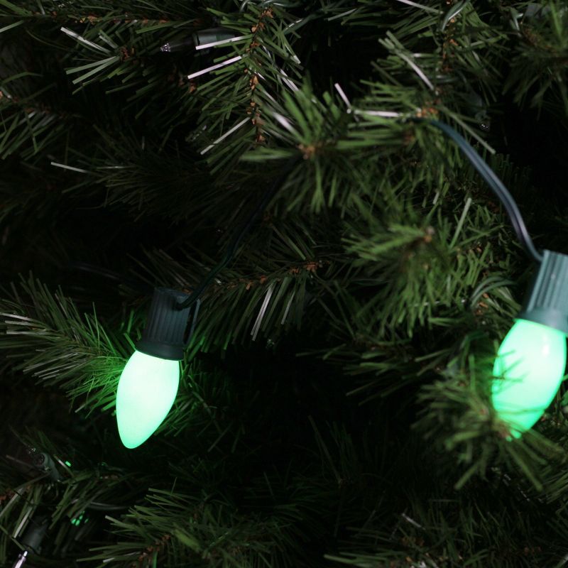 Northlight 25ct C9 String Lights Opaque Green - 24' Green Wire, 3 of 4