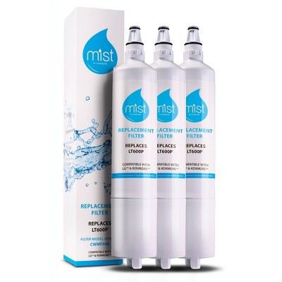 Mist LG LT600P Compatible with LT600P, 5231JA2006A, Kenmore 9990, 46-9990 Refrigerator Water Filter (3pk)