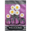 Daisy Jars Spring Burlap House Flag Welcome Floral 28" x 40" Briarwood Lane - 3 of 4