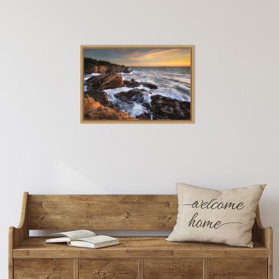 23 x 16-in Coastal Sunset Framed Canvas Wall Art