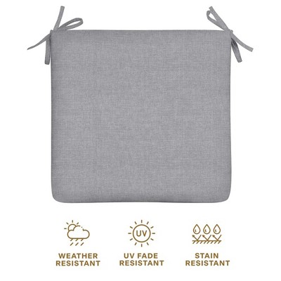 Platinum Grey Textured Solid Outdoor Dining Seat Cushions (2-Pack)