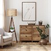 Fortune Candy 59'' Tall Boho Tripod Floor Lamp with Shelves, Mid-Century Modern Wood Standing Lamp with Rattan and Fabric Shades for Home - 3 of 4