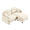 Upholstered  Chenille Cloud Deep Seat Sectional Sofa, L Shaped Couch with Ottoman for Bedrooms Living Rooms Reading Nooks-The Pop Home - 4 of 4