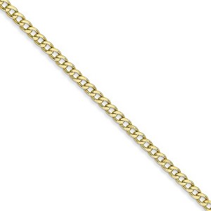 Black Bow Jewelry 2.5mm, 10k Yellow Gold Hollow Curb Chain Necklace - 1 of 4