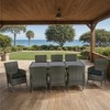 CAVINAS 9 Piece Outdoor Patio Furniture Sets Wicker Patio Table Sets Glass Tabletop Outdoor Dining Table with 8 Chairs for Patio, Black+Gray - 3 of 4