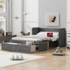TIRAMISUBEST Vintage Style Full Size Murphy Bed with USB Ports and Large Drawers, Wood Folding Cabinet Bed Frame - 2 of 4