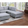 Okak Modern Convertible Sectional Sofa Couch with 2 Corner Wedges, 2 Armless Chairs, 2 Ottomans, Dorris Fabric 6pc Modular Sofa for Living Room, Gray - 4 of 4