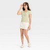 Girls' Lace Trim Short Sleeve Pointelle T-Shirt - art class™ - 3 of 3