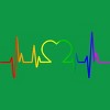 Adult Design By Humans Pride Heartbeat Rainbow By LuckyCharm99 T-Shirt - 2 of 2
