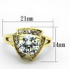 Slickblue Women's IP Gold Stainless Steel Ring with Halo Design, Round Clear CZ, Engagement Style, Size 5-10 - 2 of 4