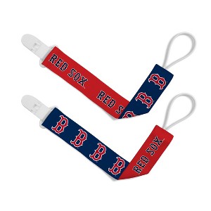 BabyFanatic Officially Licensed Unisex Pacifier Clip 2-Pack - MLB Boston Red Sox - Officially Licensed Baby Apparel - 1 of 4