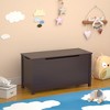 VYNXARIA Kids Wooden Toy Box Storage with Safety Hinged Lid for Ages 2+ (Coffee) - 3 of 4